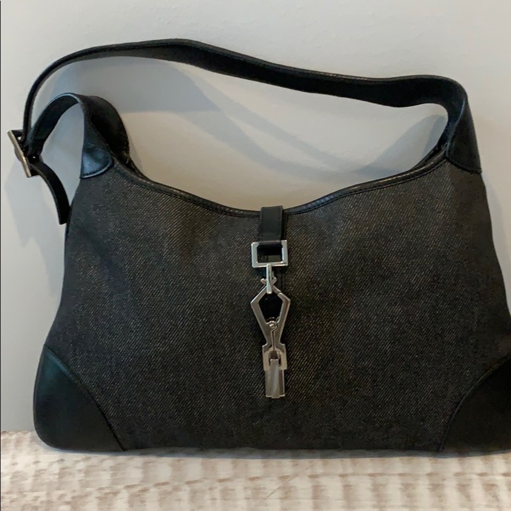 AUTHENTIC GUCCI •  Denim Shoulder Bag